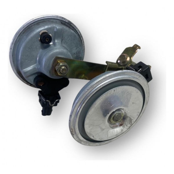 Buzina Dupla Com Suporte Ford Fiesta 1.0 2004 2012 Original