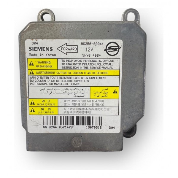 Unidade De Comando Airbag Ssangyong Kyron 2.7 2009