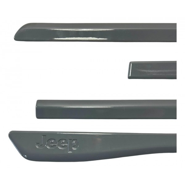 Jogo Friso Porta Jeep Compass Top Mix Cinza 2017 2021 Cinza