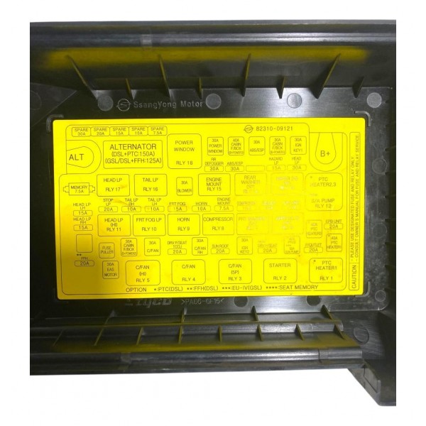 Tampa Da Caixa De Fusivel Ssangyong Kyron 2009 8231009121