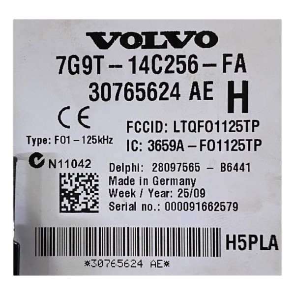 Módulo Caixa Fusível Volvo Xc60 T6 3.0 2010 7g9t14c256fa