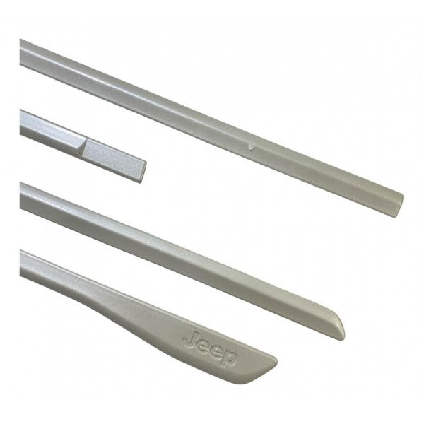 Jogo Friso Lateral Pintado Compass Logo Jeep Branco Polar