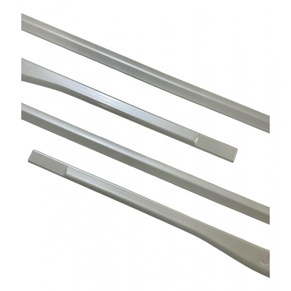 Jogo Friso Lateral Pintado Compass Logo Jeep Branco Polar