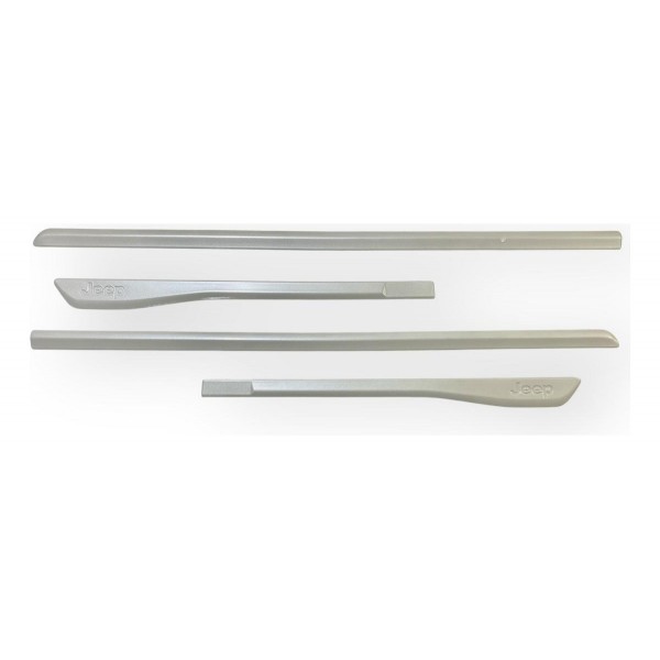 Jogo Friso Lateral Pintado Compass Logo Jeep Branco Polar