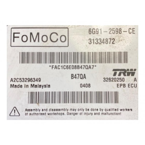 Módulo Estacionamento Volvo S60 T5 2.0 2011 6g912598ce Orig