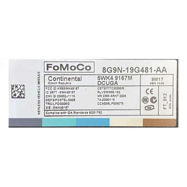 Módulo Bsm Volvo Xc60 T6 3.0 2010 Original 8g9n19g481aa