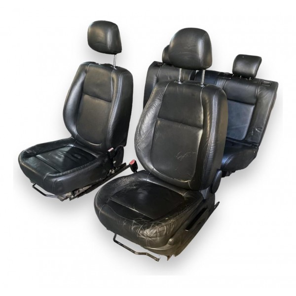 Jogo De Banco Preto Couro Citroen C4 Pallas 2007 A 2013 Preto