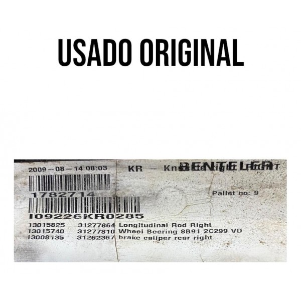 Braço Facão Suspensão Volvo Xc60 T6 Traseiro Direito 2010