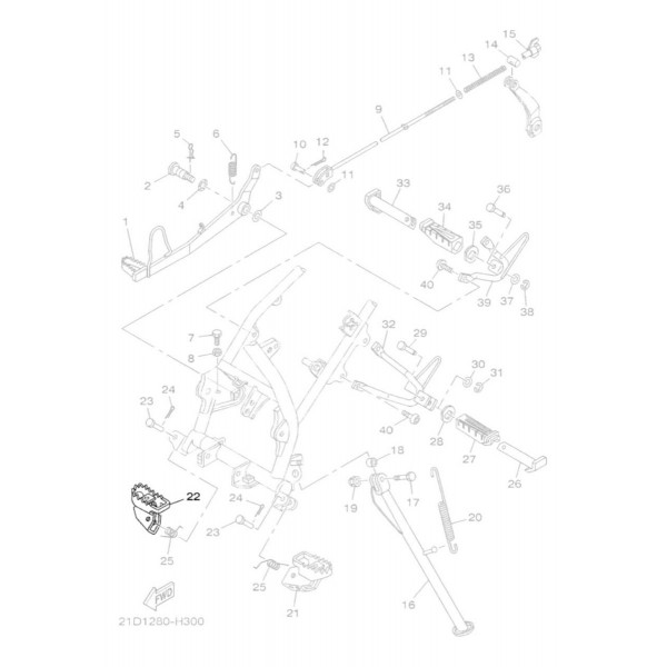 Pedaleira Estribo Yamaha Xtz Lander 250 Direita 2007 Origina