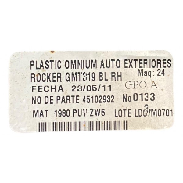 Spoiler Lateral Chevrolet Captiva Direito 2009 2011 45102932 Preto