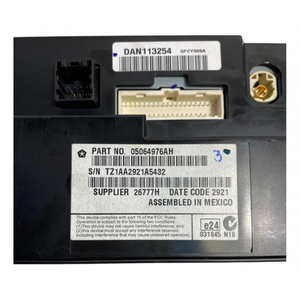 Rádio Comando Ar Fiat Freemont 2.4 2012 A 2014 05064976ah