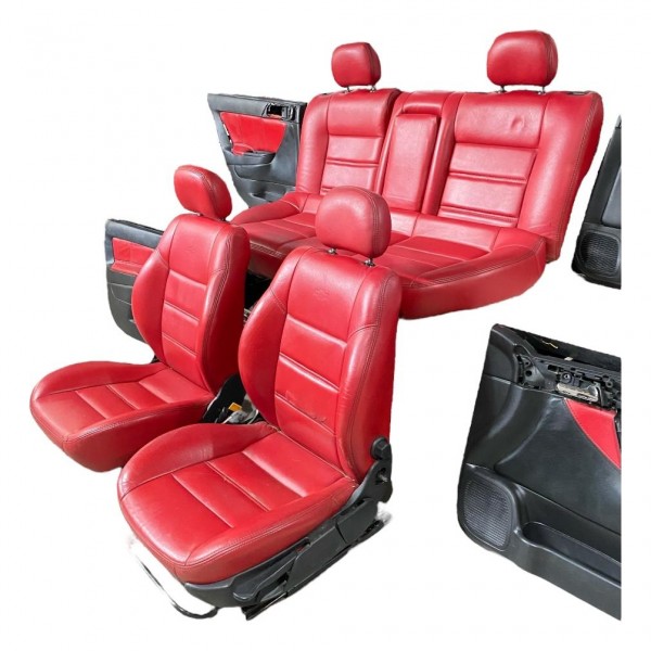 Jogo De Banco Couro C Forro Porta Gm Astra Hatch Ss Original Vermelho