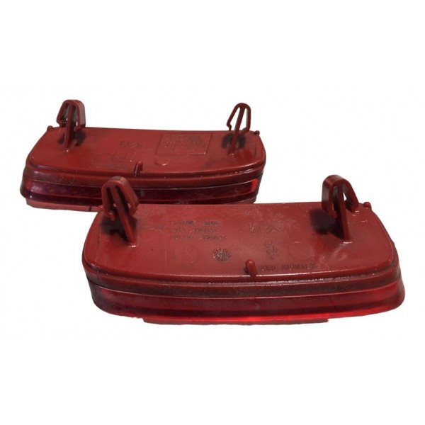 Par De Refletor Para Choque Olho Gato Peugeot 206 Sw 2005/08 Vermelho