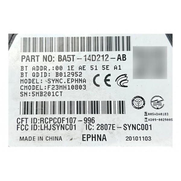 Módulo Sync Ford Fusion Hybrid 2.5 2010 2011 2012 Original