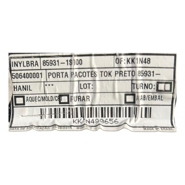 Tampão Bagagito Porta Malas Hyundai Hb20 2013 Original Cinza-escuro