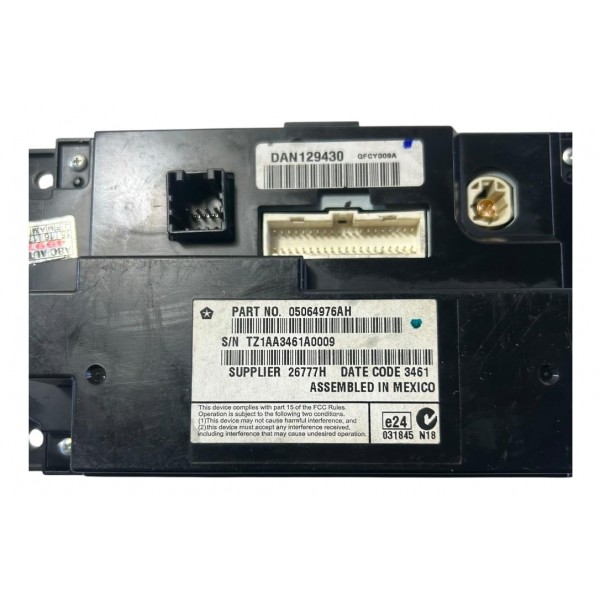 Display Rádio Comando Ar Condicionado Fiat Freemont 2012 Preto